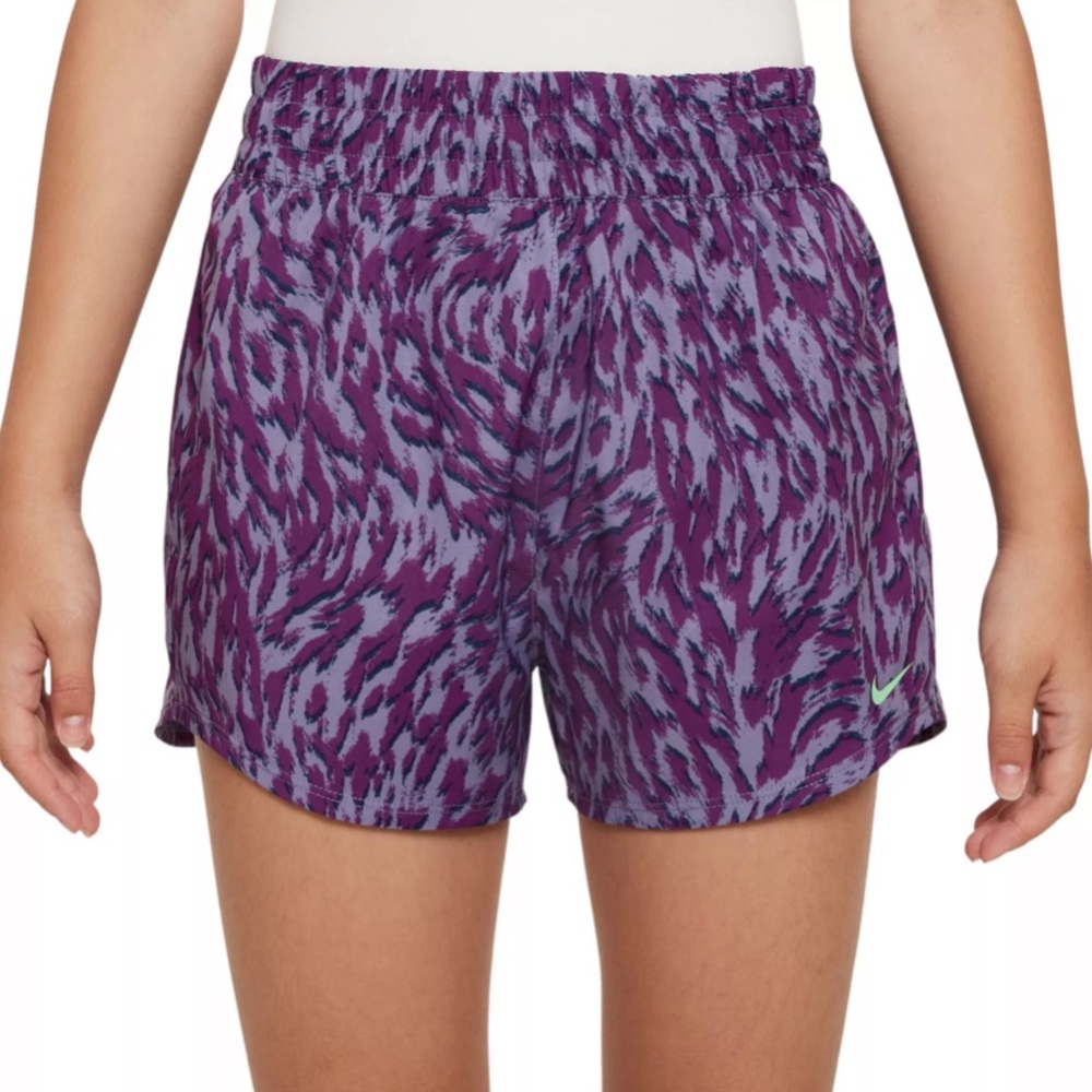 NEW Nike Girls' One Woven High Rise Printed Shorts